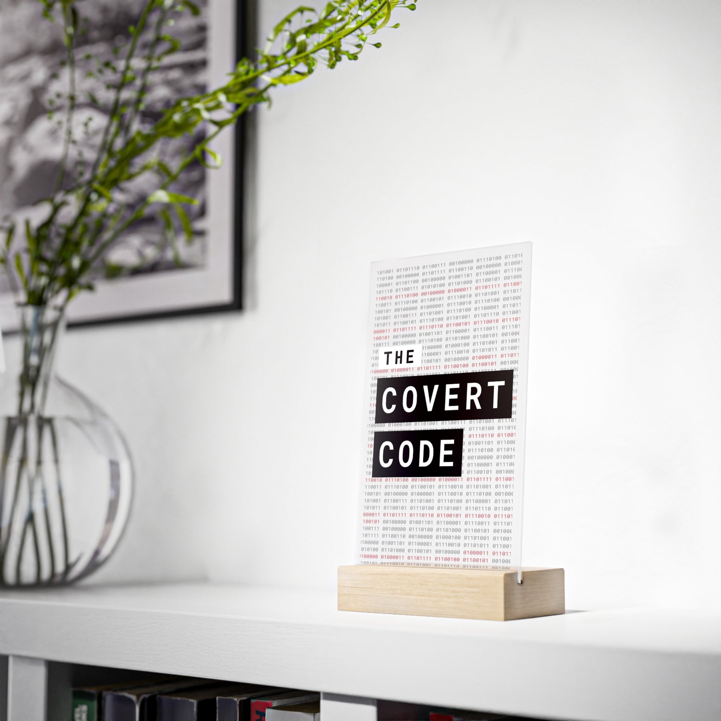 Acrylic Sign with Wooden Stand